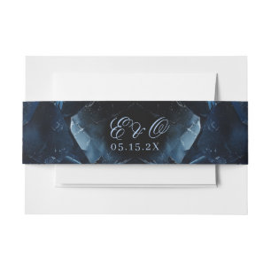 Dunkelblaue Boho-Hexen-Kristalle Schwarze Hochzeit Einladungsbanderole