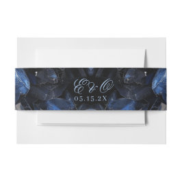 Dunkelblaue Boho-Hexen-Kristalle Schwarze Hochzeit Einladungsbanderole
