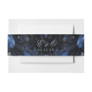 Dunkelblaue Boho-Hexen-Kristalle Schwarze Hochzeit Einladungsbanderole