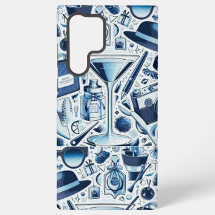Dunkelblaue Collage Chic und modernes Design Samsung Galaxy Hülle