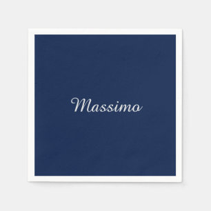 Dunkelblaue elegante Casual-Eigennamenschrift Serviette