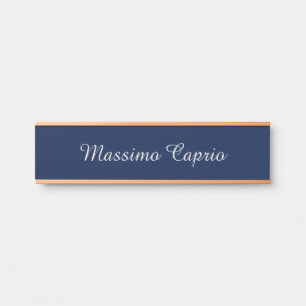 Dunkelblaue elegante Casual-Schreibschrift Türschild