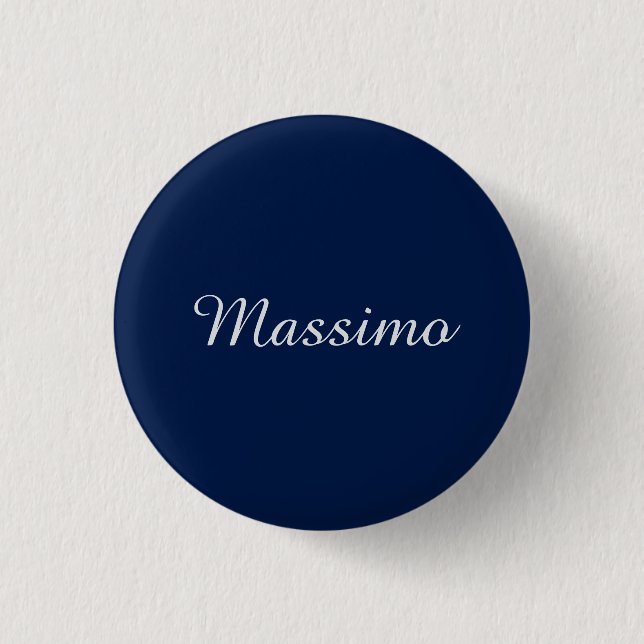 Dunkelblaue elegante, lässige eigene Namenshandsch Button (Vorderseite)