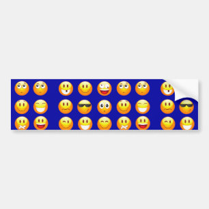 dunkelblaue Emojis Autoaufkleber