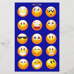 dunkelblaue Emojis Briefpapier
