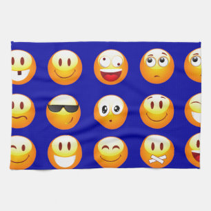 dunkelblaue Emojis Küchentuch