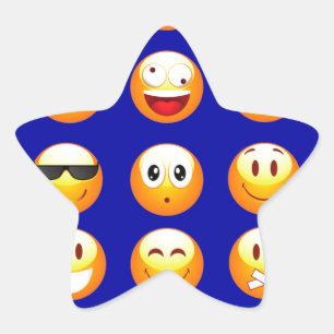 dunkelblaue Emojis Stern-Aufkleber