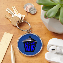 Dunkelblaue Eulenlaterne Schlüsselanhänger