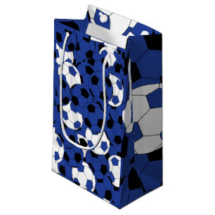 Dunkelblaue Fußball-Collage Kleine Geschenktüte