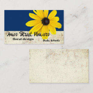 dunkelblaue, gelbe Blume Visitenkarte