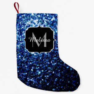 Dunkelblaue, glänzende Imitate Glitzer funkeln Mon Kleiner Weihnachtsstrumpf