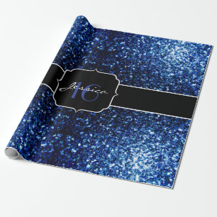 Dunkelblaue, glänzende Imitate Glitzer funkeln Swe Geschenkpapier