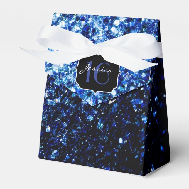Dunkelblaue, glänzende Imitate Glitzer funkeln Swe Geschenkschachtel (Vorderseite)