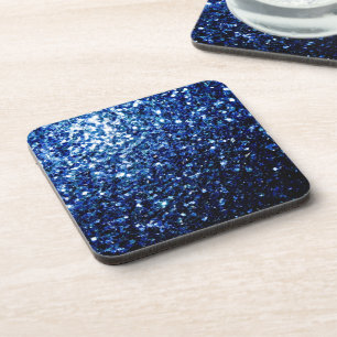 Dunkelblaue, glänzende Imitate Glitzer Glitzern Getränkeuntersetzer