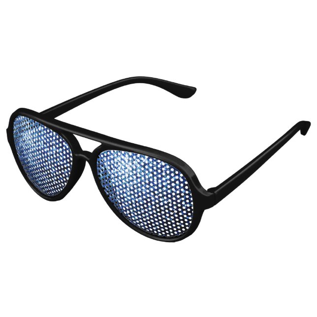 Dunkelblaue, glänzende Imitate Glitzer Glitzern Partybrille (Schrägansicht)