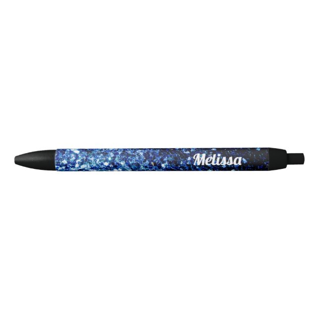 Dunkelblaue glänzende Imitate Glitzer Glitzern per Kugelschreiber (Vorderseite)