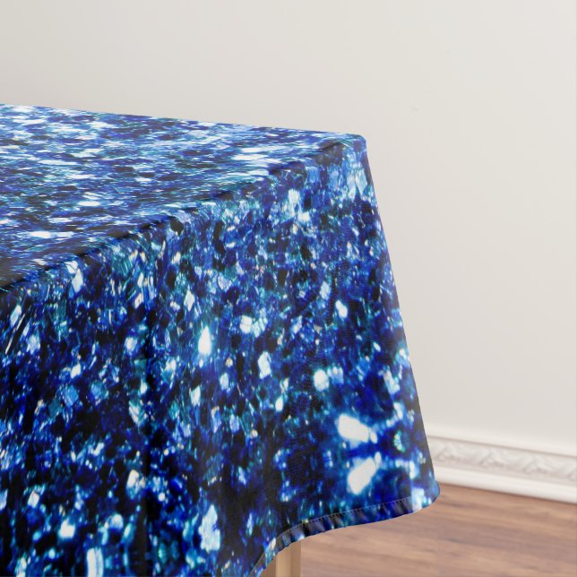Dunkelblaue, glänzende Imitate Glitzer Glitzern Tischdecke (Beispiel)