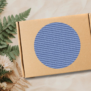 Dunkelblaue Glitter Style horizontale Streifen Runder Aufkleber