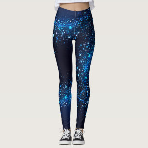 Dunkelblaue Glitzern Leggings