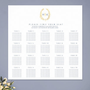 Dunkelblaue goldene Blätter ovale Kranz Hochzeit Poster