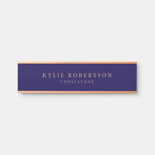 Dunkelblaue Goldfarben Beruflich trendy modern Türschild