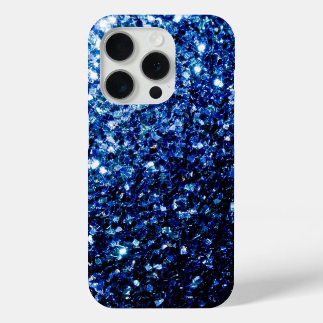 Dunkelblaue Imitate Glitzer Glitzern Case-Mate iPhone Hülle (Rückseite)