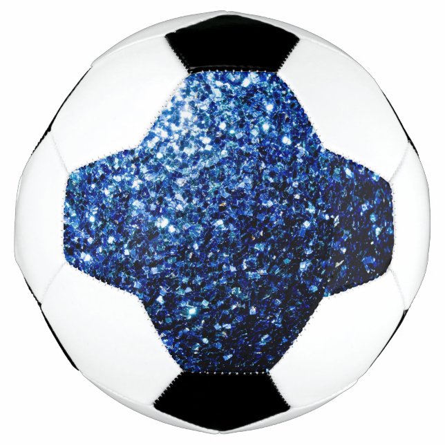 Dunkelblaue Imitate Glitzer Glitzern Fußball (Vorderseite)