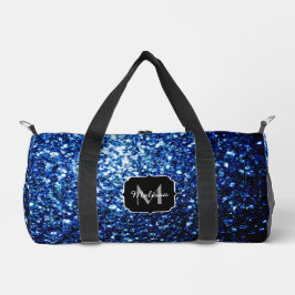 Dunkelblaue Imitate Glitzer Glitzern Monogram Duffle Bag