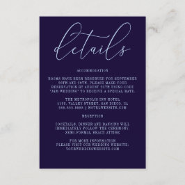 Dunkelblaue Kalligrafie Einfache moderne Details Begleitkarte