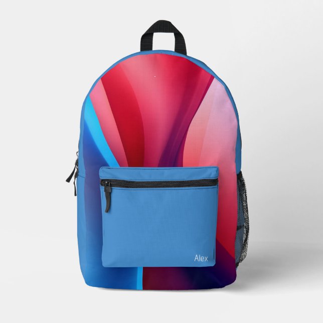 Dunkelblaue lila abstrakte Schule Bedruckter Rucksack (Vorderseite)