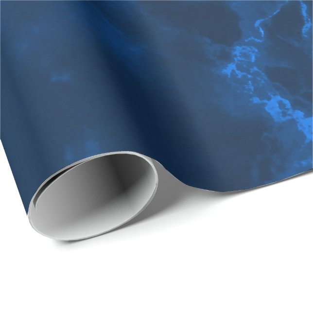 Dunkelblaue Marmortextur-Look Geschenkpapier (Rolleneckpunkt)