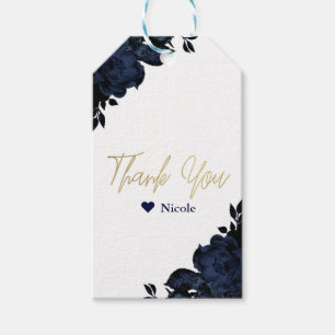 Dunkelblaue Navy-Blumen Florale Gothic Glam Bevorz Geschenkanhänger
