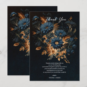 Dunkelblaue Navy und Gold rustikale Glamour Boho H Einladung
