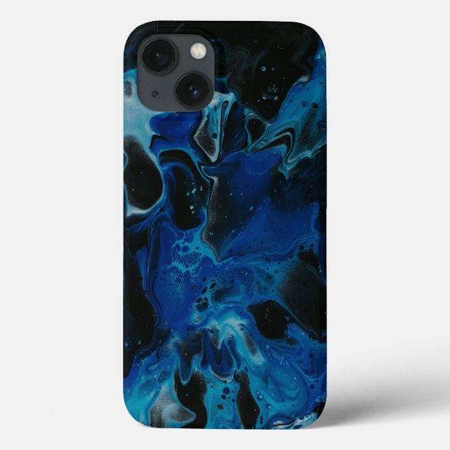 Dunkelblaue psychedelische Flüssigkeit Case-Mate iPhone Hülle (Rückseite)