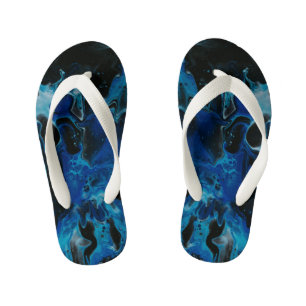 Dunkelblaue psychedelische Flüssigkeit Kinderbadesandalen