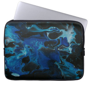 Dunkelblaue psychedelische Flüssigkeit Laptopschutzhülle
