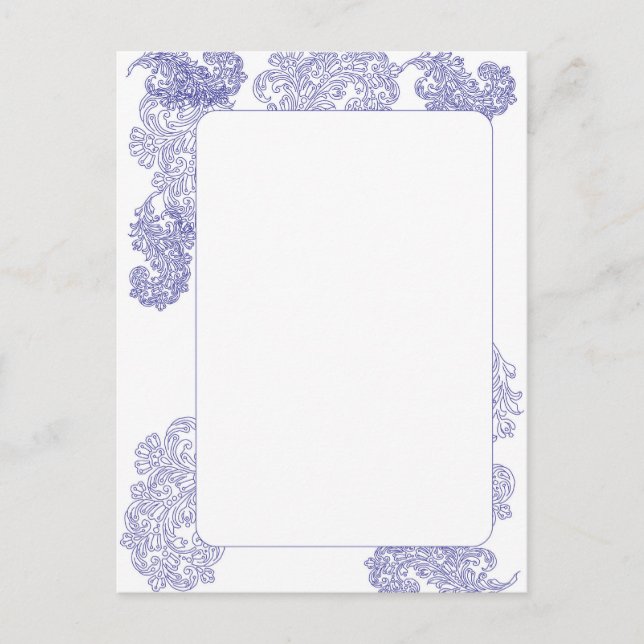 dunkelblaue Randvorlage Postkarte (Vorderseite)