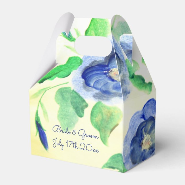 Dunkelblaue Rose Extravagant Geschenkschachtel (Rückseite)