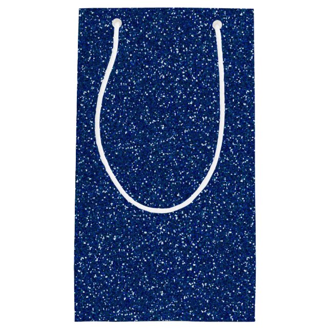 Dunkelblaue Schein-Glitzer-Geschenk-Tasche Kleine Geschenktüte (Vorderseite)