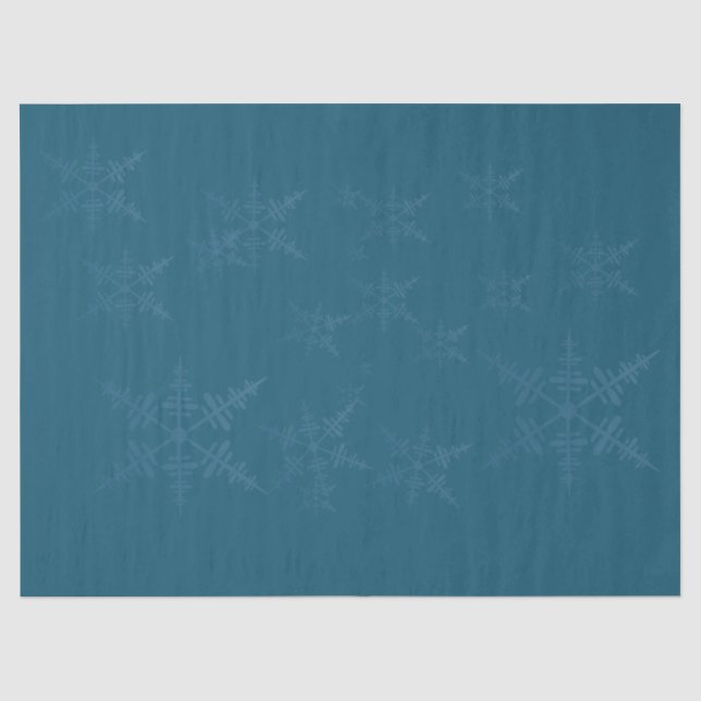 Dunkelblaue Schneeflocken - Gewebepapier Seidenpapier (Vorderseite)