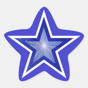 Dunkelblaue Sternenprägung Stern-Aufkleber