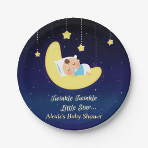 Dunkelblaue Twinkle Little Star Baby Shower Teller