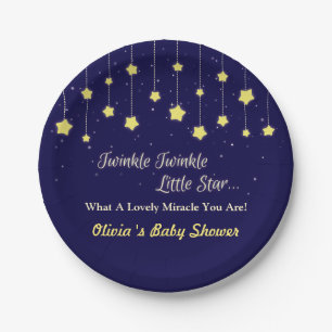 Dunkelblaue Twinkle Little Star Partyplatte Pappteller