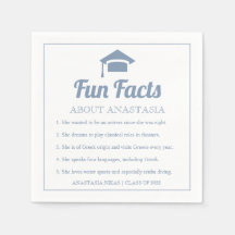 Dunkelblaue Typografie Fun Facts Graduierung