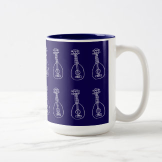 Dunkelblaue Ukulele-Tasse Zweifarbige Tasse
