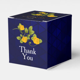 Dunkelblaue und marigold Yellow Rose Blume Wedding Geschenkschachtel