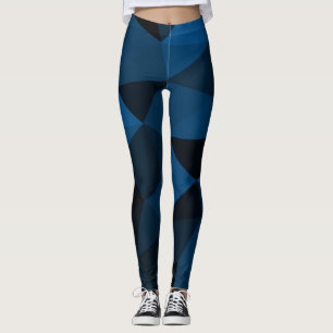 Dunkelblaue und schwarze geometrische Netzstruktur Leggings