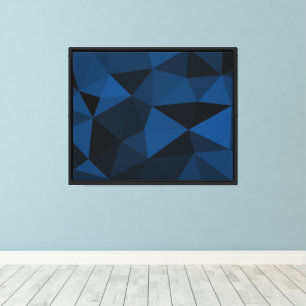 Dunkelblaue und schwarze geometrische Netzstruktur Leinwanddruck
