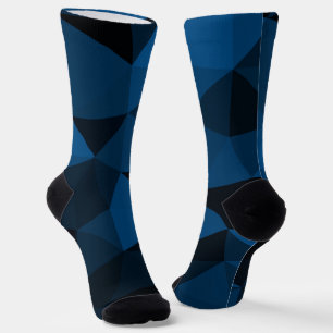 Dunkelblaue und schwarze geometrische Netzstruktur Socken