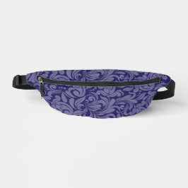 DUNKELBLAUE VERZIERTE BLÜH-PATTER BAUCHTASCHE